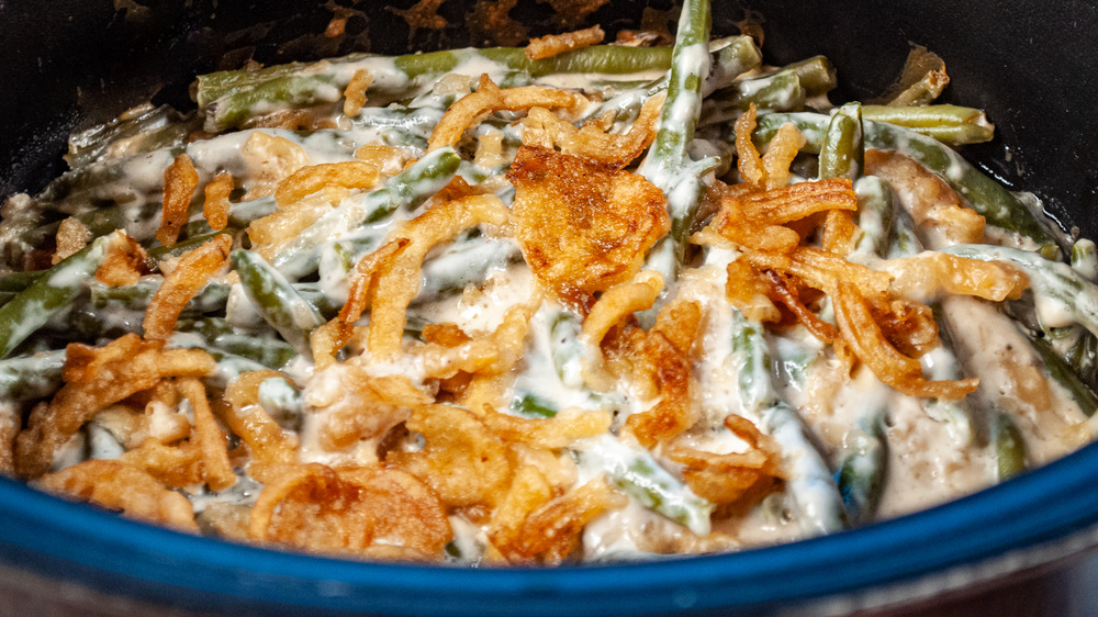 cooked green bean casserole