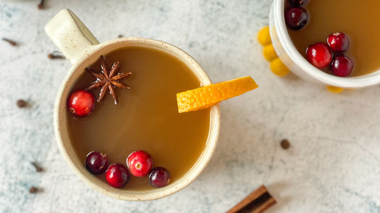 Cider with cranberries and star anise