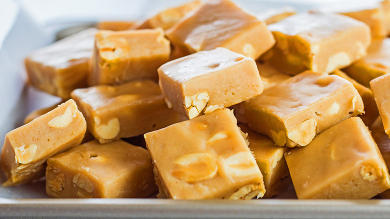 Peanut butter fudge on plate