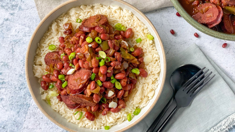 Red bean and rice bowl