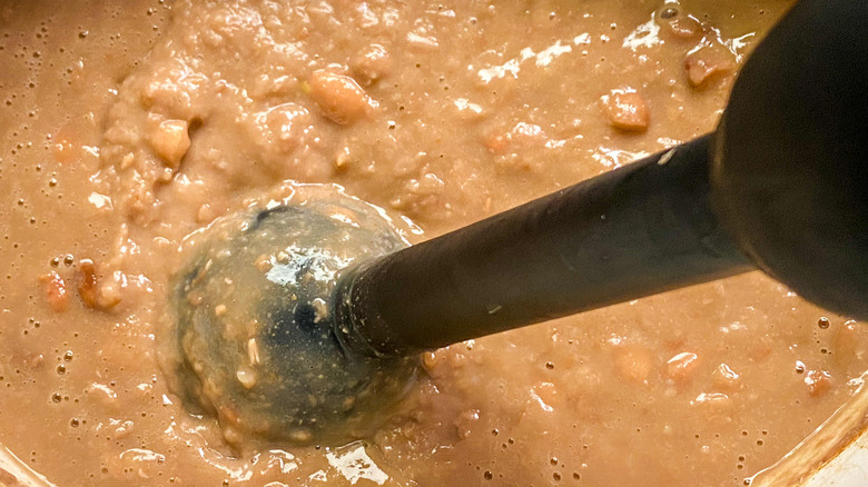 refried beans and immersion blender