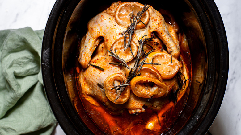 slow cooker whole chicken 