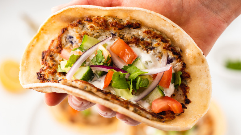 Smashed Chicken Gyro Tacos Recipe