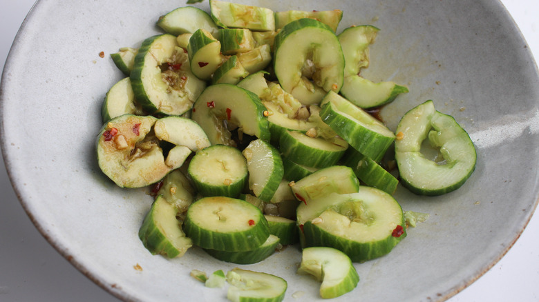 cucumbers with sauce