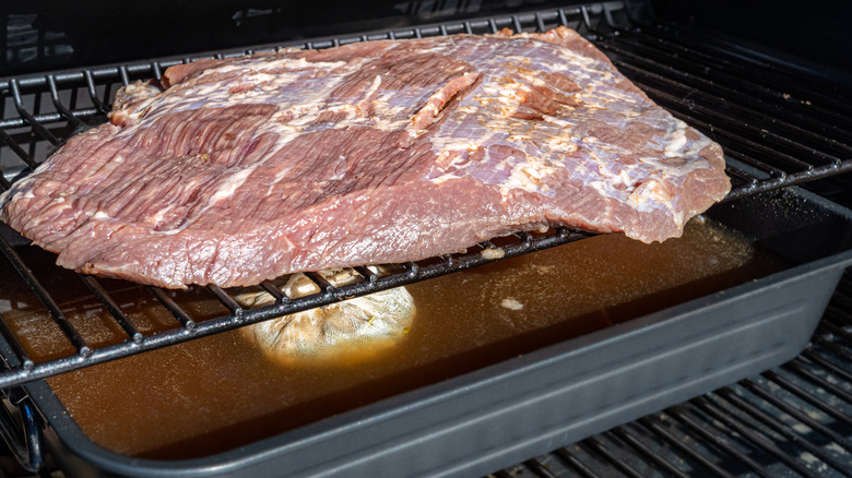 brisket on a smoker