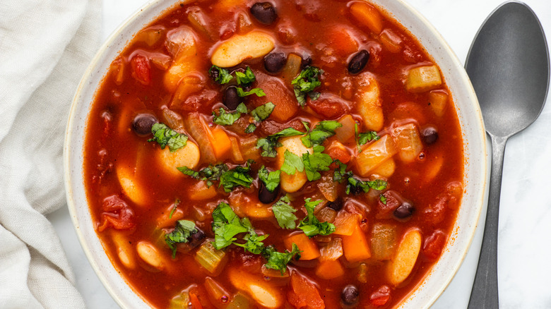 a bowl of bean soup