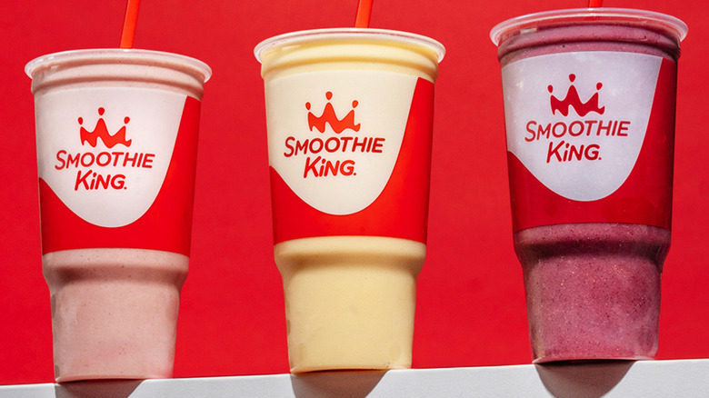 three Smoothie King smoothies