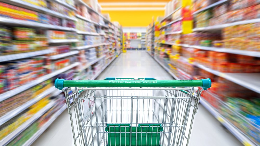 cart at grocery store