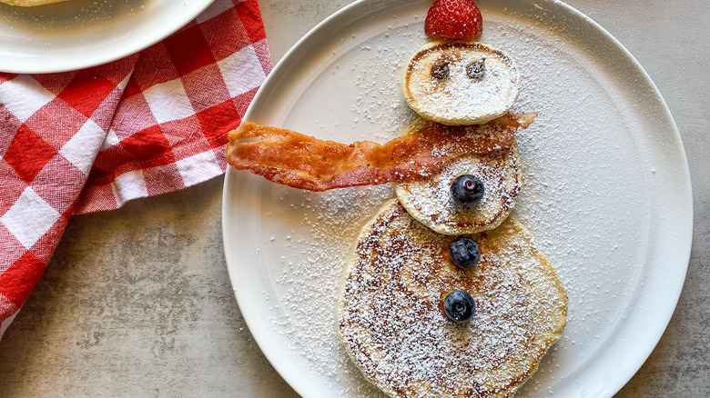 snowman pancakes