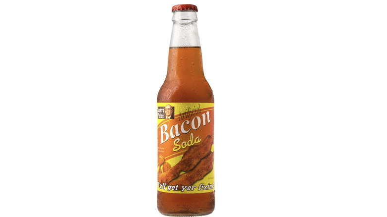 Lester's bacon soda on white background