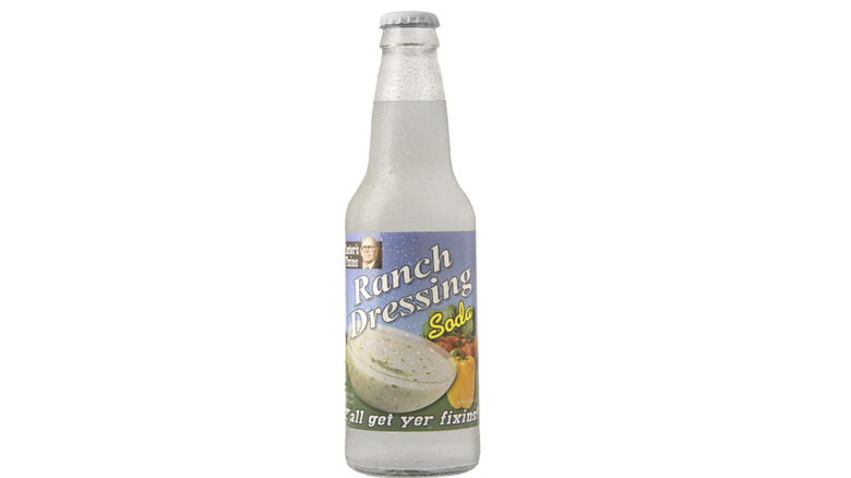 Ranch dressing soda on white background