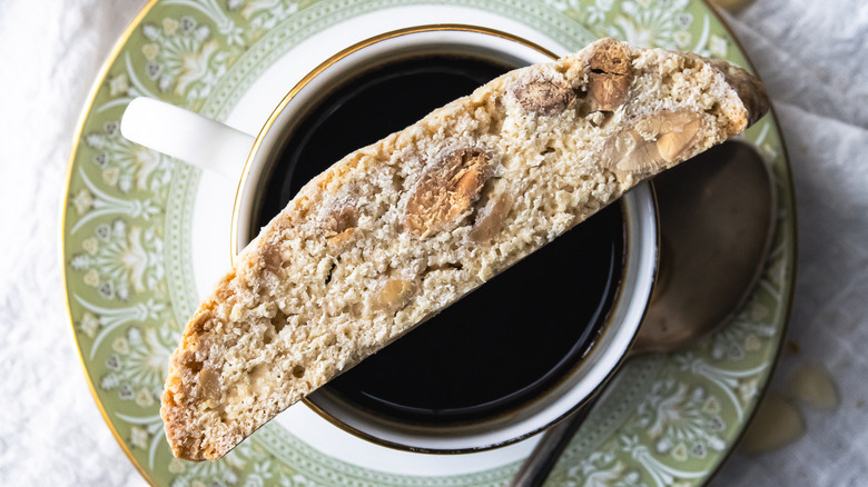 biscotti on a coffee cup