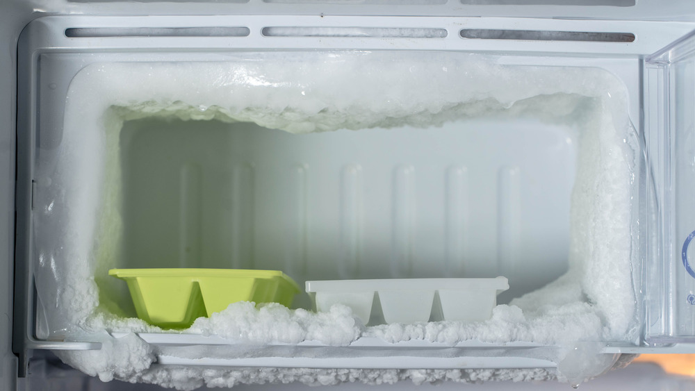 Trays inside freezer