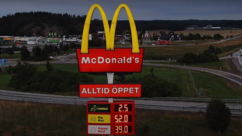 mcdonald's sweden sign showing prices