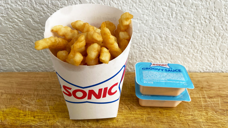 Fry Container With Two-Sauce Stack