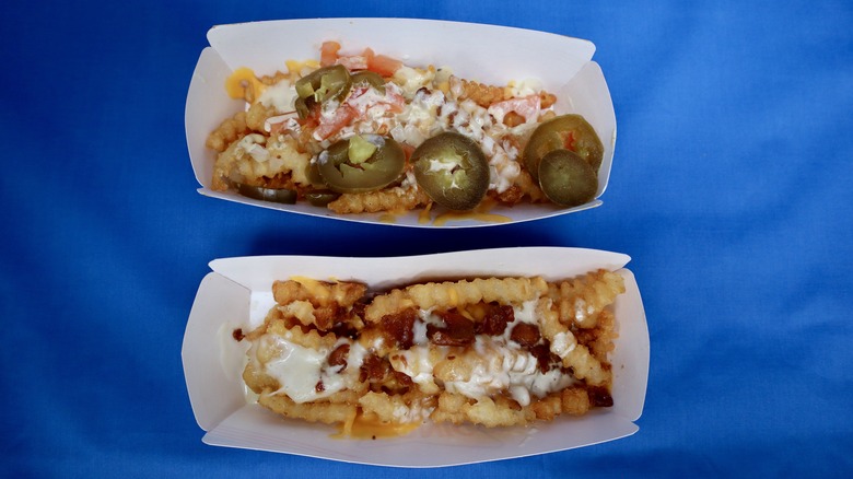 two loaded Sonic fries from above