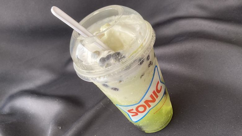 Sonic slush float with spoon