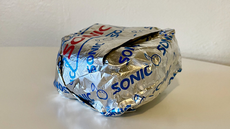 Wrapped Sonic burger