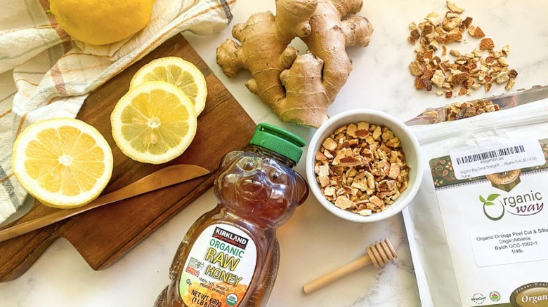 ingredients for ginger root tea