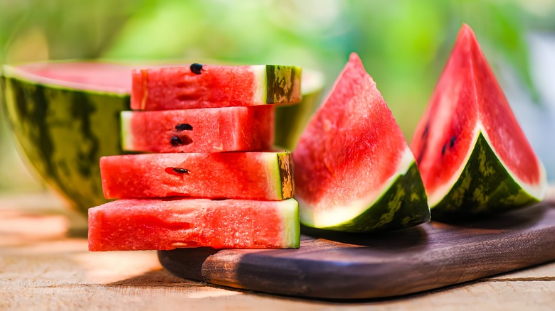 Sliced watermelon pieces