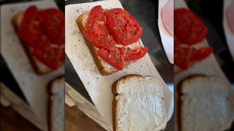 open tomato sandwich