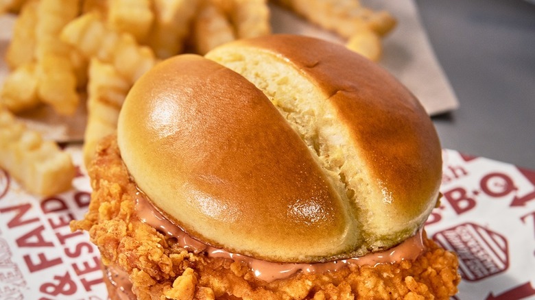 Zaxby's chicken sandwich and fries