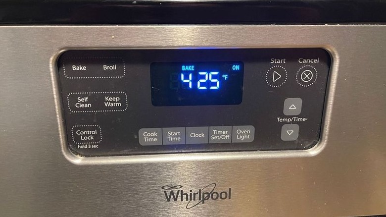 Oven set to 425 F