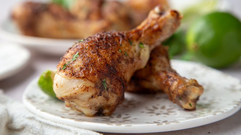 southwest-spiced chicken legs plated