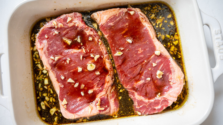 steaks in soy marinade