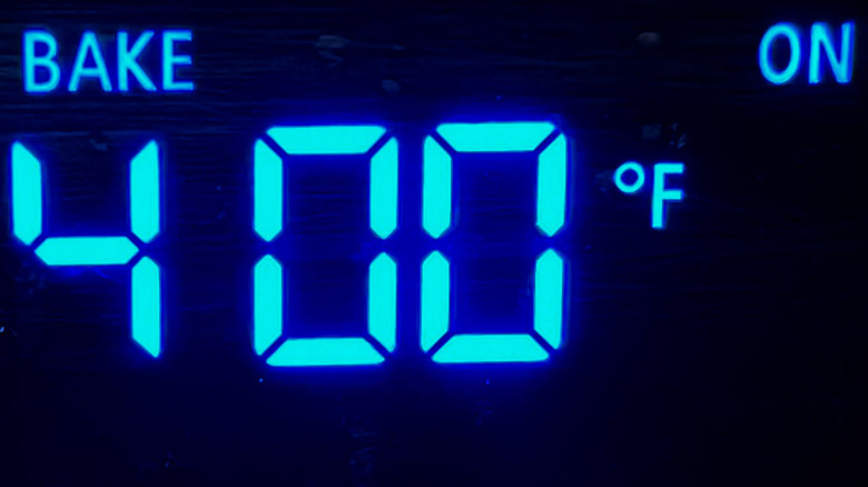 oven temperature setting display