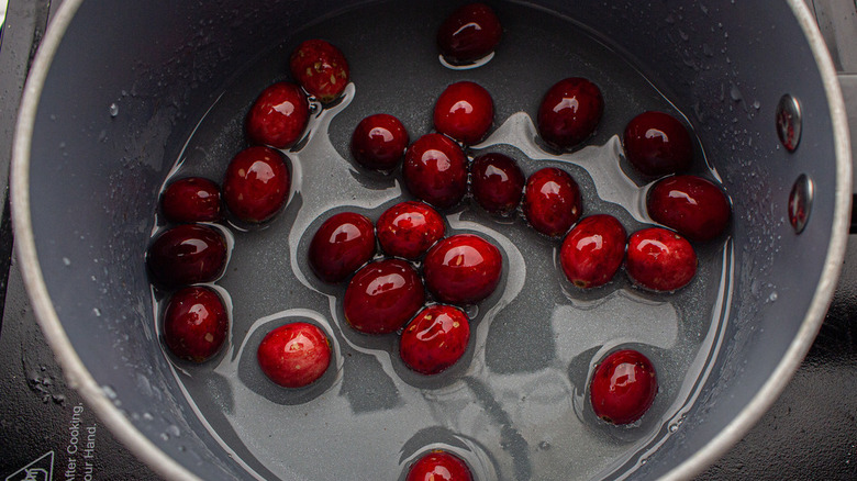 cranberries in sugar syrup