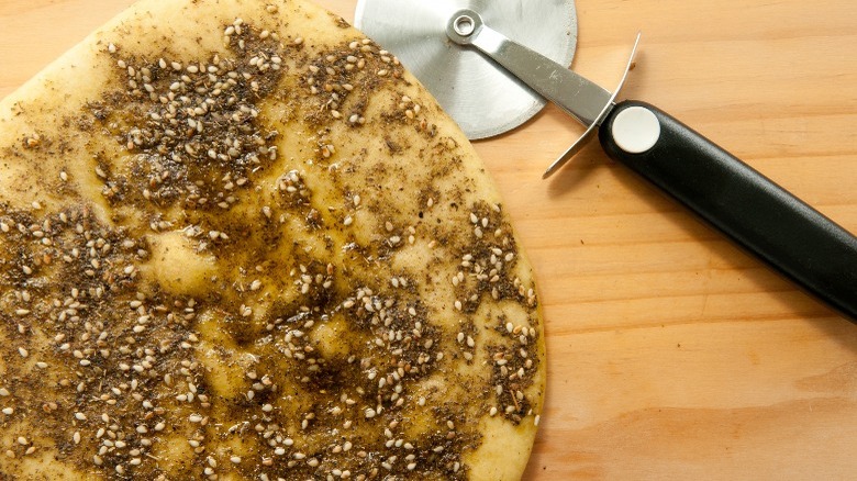 za'atar rubbed on flatbread