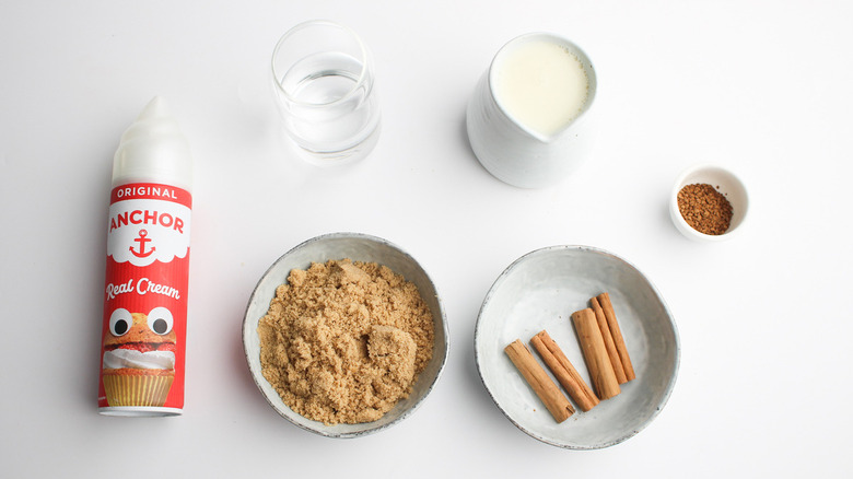 Ingredients for brown sugar latte