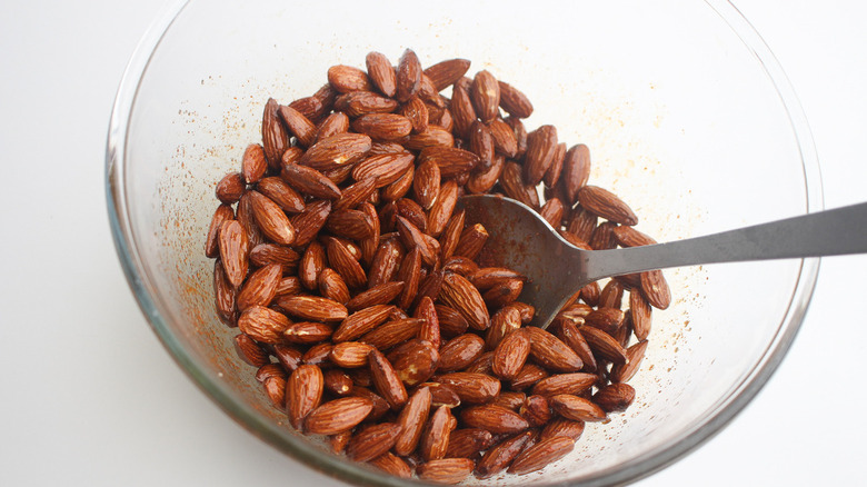 stirring almonds