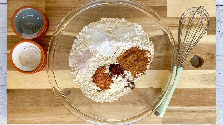 flour and spices in bowl