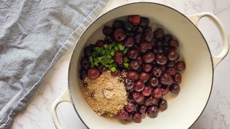 chutney ingredients in pot