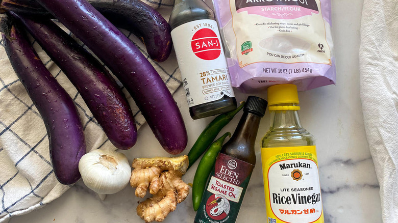 ingredients for spicy eggplant 