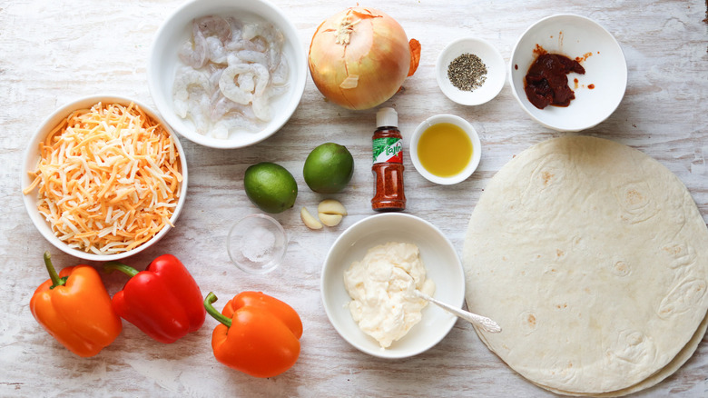 chipotle shrimp ingredients on table