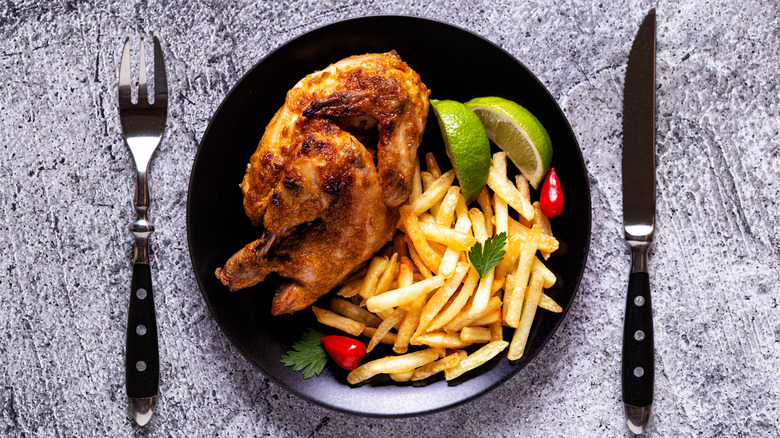 piri piri chicken and fries