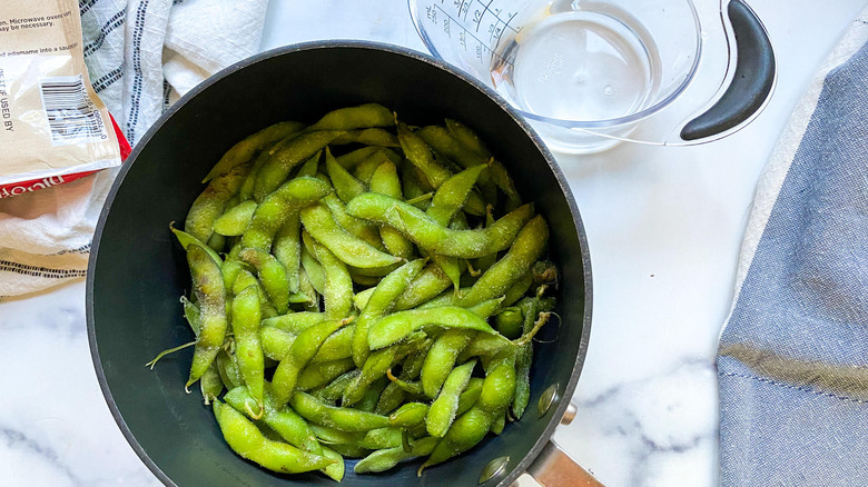 edamame in a pot