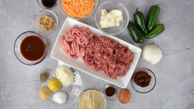 ingredients for spicy grilled meatloaf