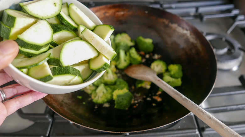 veggies in wok 