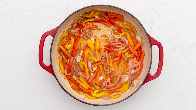 Stew ingredients cooking