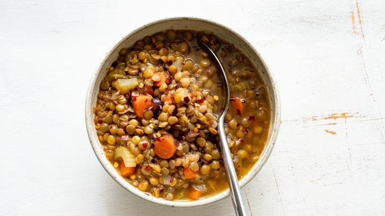 Spicy lentil soup