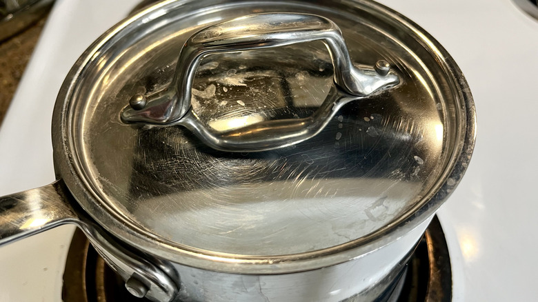 covered pot on stovetop