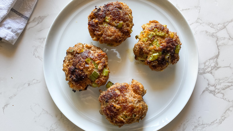 turkey burger patties on plate 