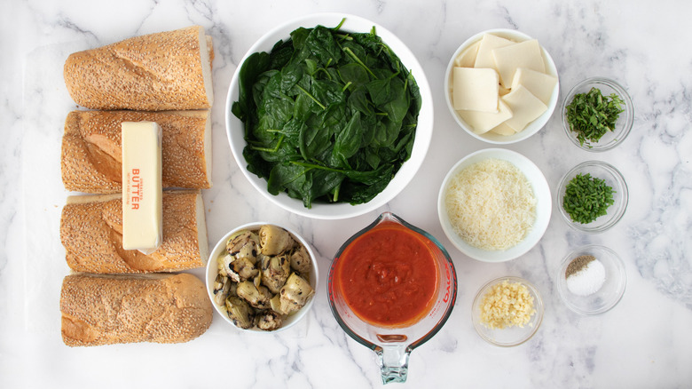 Spinach artichoke sandwich ingredients