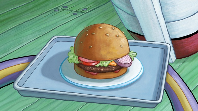 krabby patty on a tray