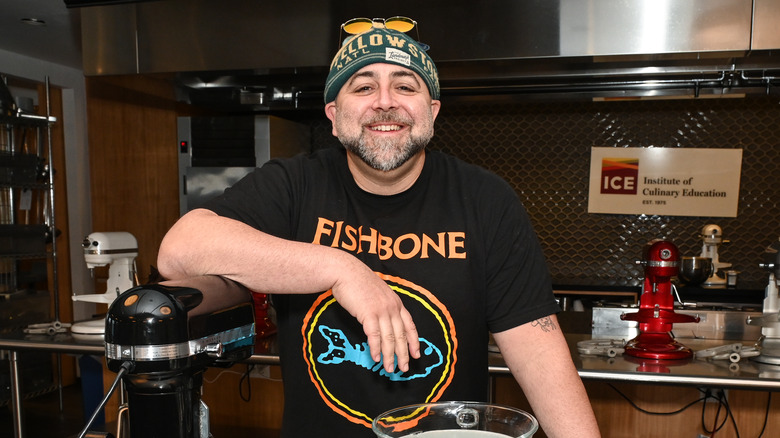 Duff Goldman in Fishbone T-shirt and beanie