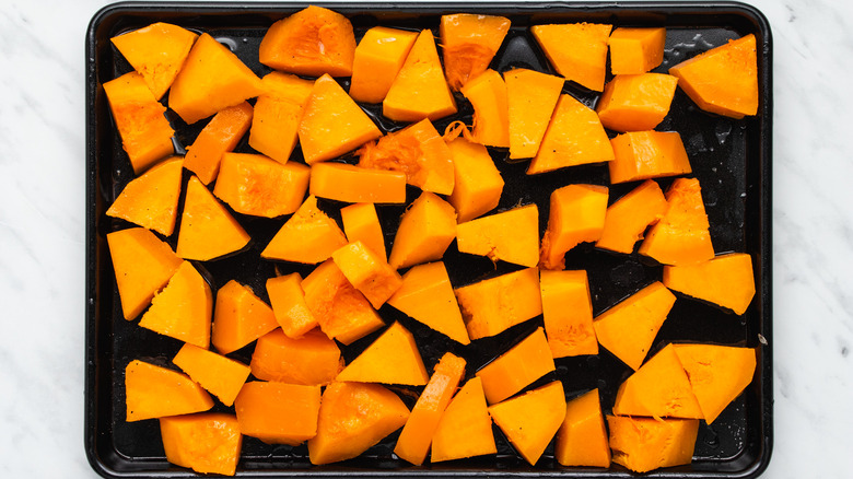 squash on baking dish 